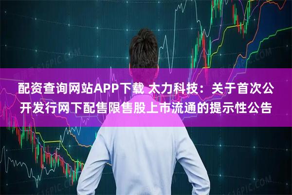 配资查询网站APP下载 太力科技：关于首次公开发行网下配售限售股上市流通的提示性公告