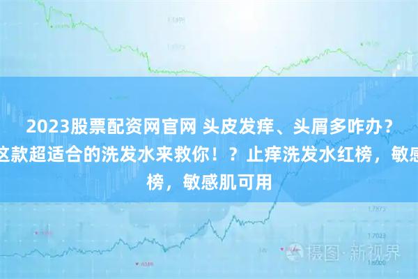 2023股票配资网官网 头皮发痒、头屑多咋办？别愁，这款超适合的洗发水来救你！？止痒洗发水红榜，敏感肌可用